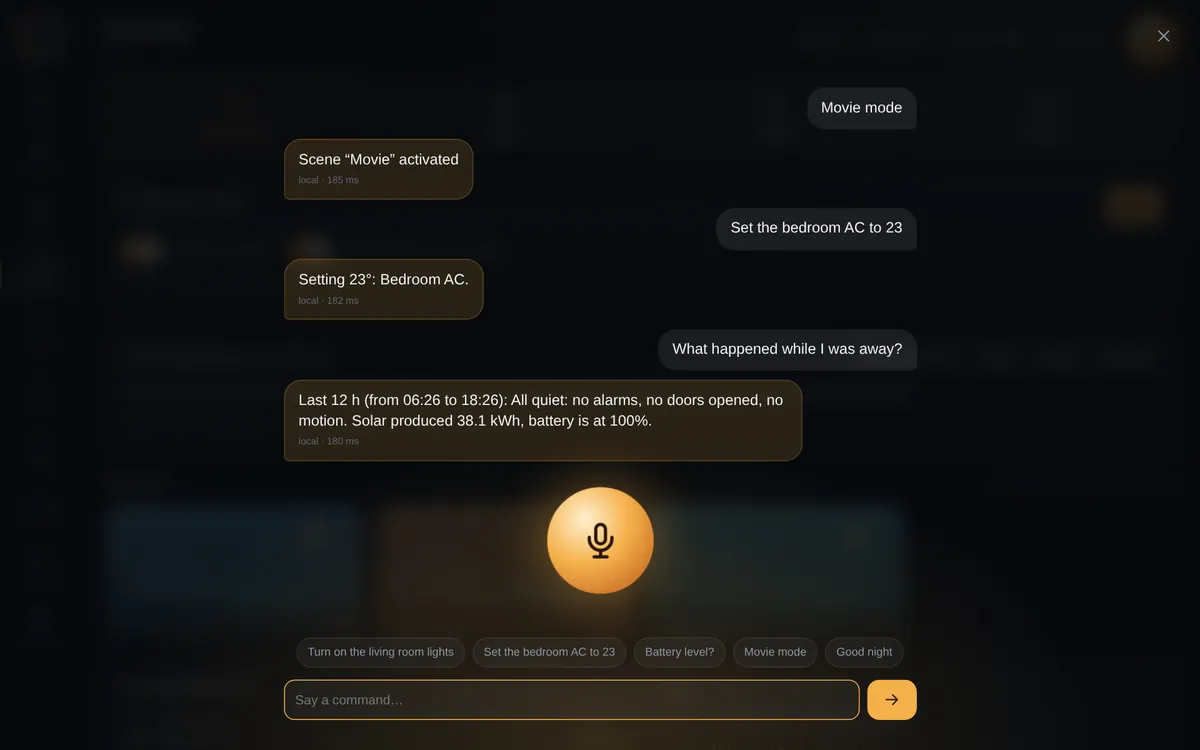A conversation with the El assistant on the tablet